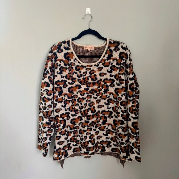 Philosophy Sweaters - Philosophy Leopard Print Knit Sweater Pullover XL